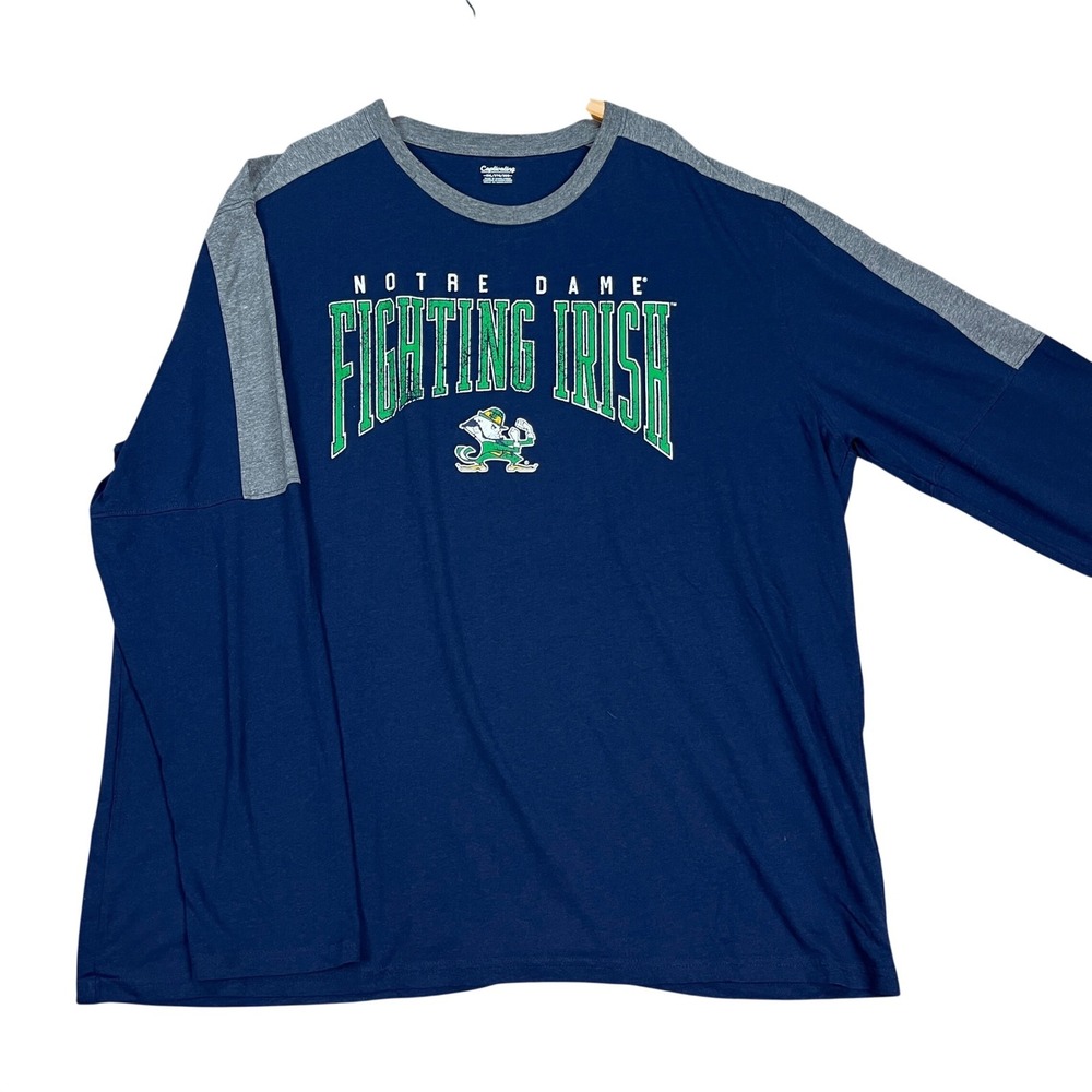 Notre Dame Fighting Irish Captivating Sweatshirt Mens 3XL Navy Blue Long Sleeve
